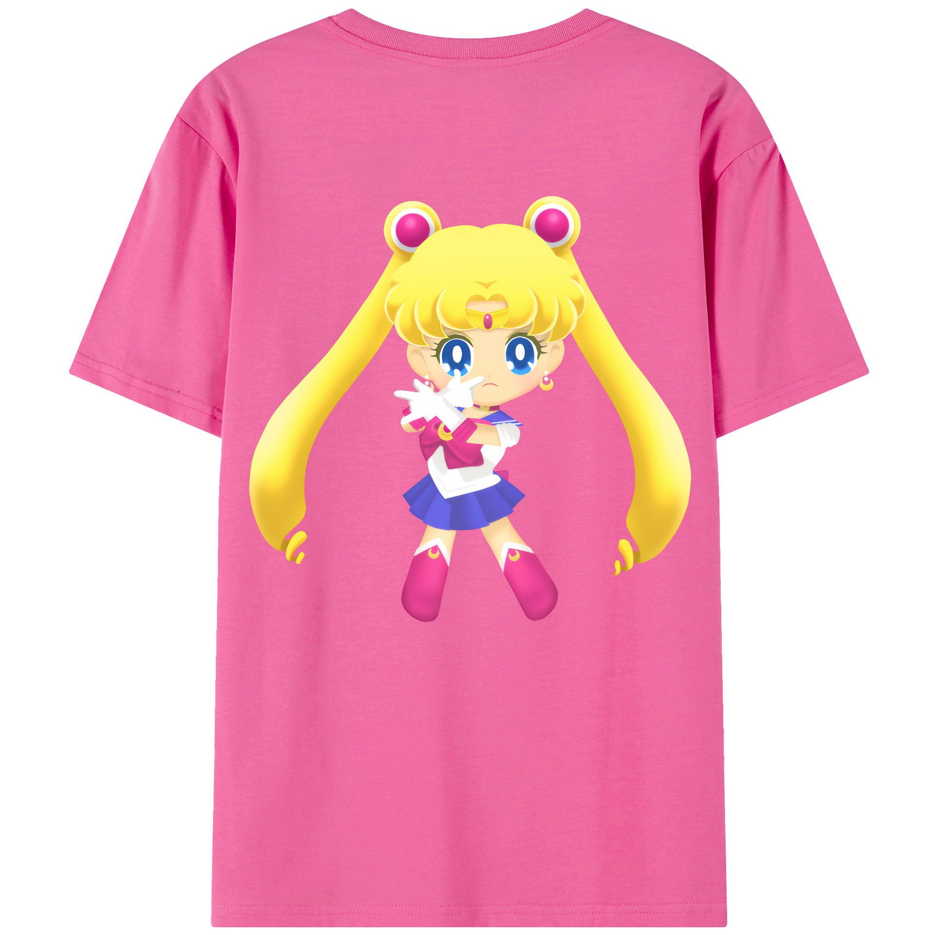 （画像用） 美少女戦士セーラームーン 月野 うさぎ つきの うさぎ Sailor Moon Tsukino Usagi レディース半袖Tシャツ(バックプリント)